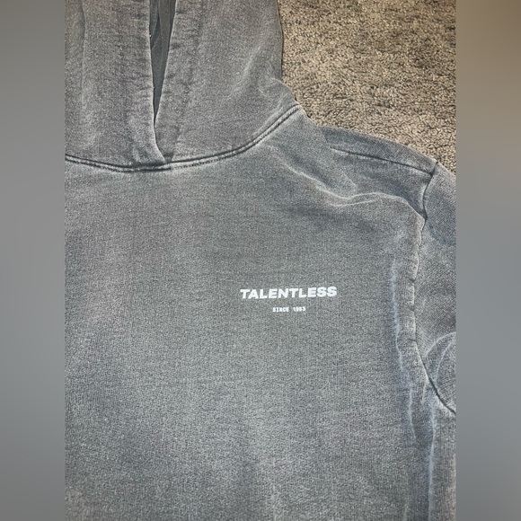 TALENTLESS MENS CIRCLE LOGO PREMIUM GREY HOODIE SZ SMALL - Picture 3 of 6
